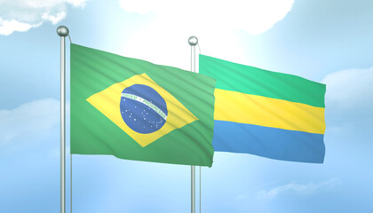 Brazil and Gabon Flag Together A Concept of Relations