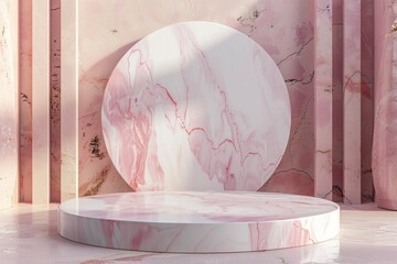 Pink Marble Table With Circular Base