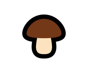 Mushroom icon. Boletus icon. Flat mushrom illustration.