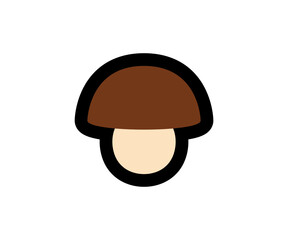 Mushroom icon. Boletus icon. Flat mushrom illustration.