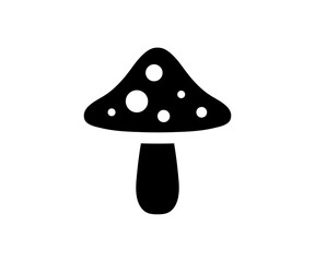 Mushroom icon. Amanita muscaria. Fly agaric. Flat mushrom illustration.