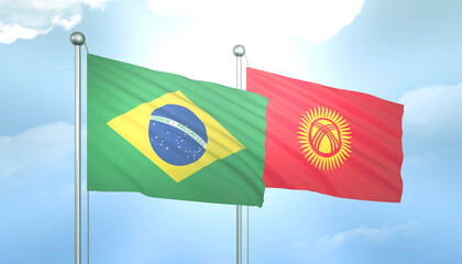 Brazil and Kyrgyzstan Flag Together A Concept of Relations