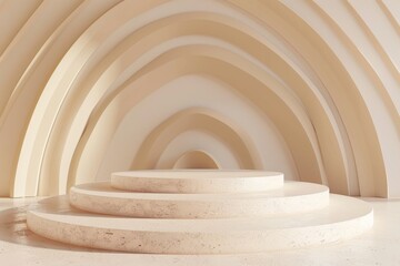 Fototapeta premium White Marble Steps in Room