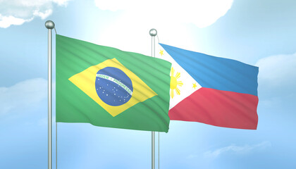Brazil and Philippines Flag Together A Concept of Relations