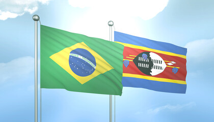 Brazil and Swaziland Flag Together A Concept of Relations
