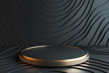 Obraz premium Gold Plate on Black Table