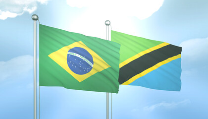Brazil and Tanzania Flag Together A Concept of Relations