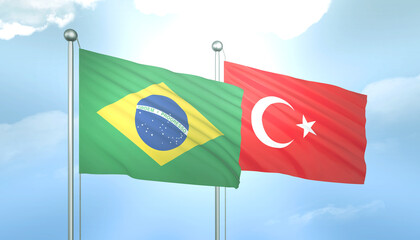 Brazil and Turkey Flag Together A Concept of Relations