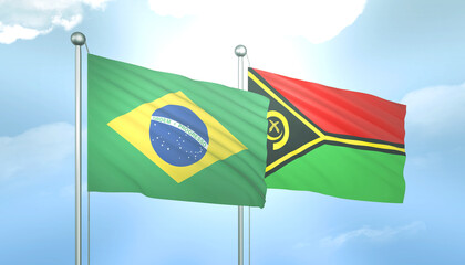 Brazil and Vanuatu Flag Together A Concept of Relations