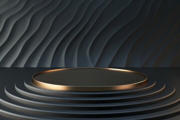 Obraz premium Black Table With Gold Plate