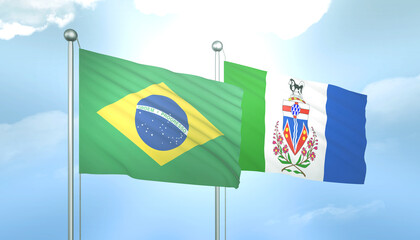 Brazil and Yukon Flag Together A Concept of Relations