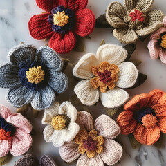 Wool Knit flower