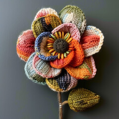 Naklejka premium Wool Knit flower