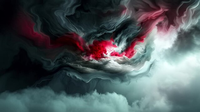 Surreal dreamlike animation with a man morphing into a storm
