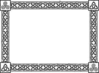 Large Rectangular Celtic Frame - Triquetra, Spiral