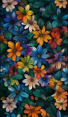 Fotobehang seamless floral pattern © nahed
