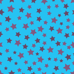 Stars and sky Seamless vector Flat geometric pattern texture. Multicolor abstract background for print and textile. Vector illustration.