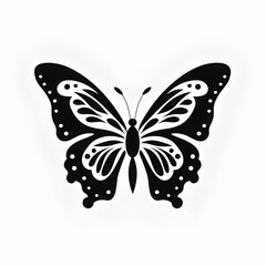 Butterfly silhouette isolated on a white background. Vector illustration.