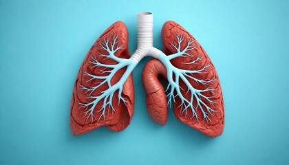 Illustrator of Human Lung concept of asthma day created with generative ai.