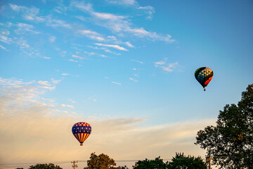 Patriotic Skies: Hot Air Balloons at Dusk