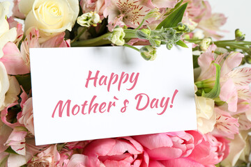 Happy Mother's Day greeting card and beautiful flowers