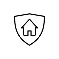 Obraz premium Home insurance icon vector isolated on white background. home protection icon