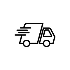 Delivery Icon vector isolated on white background. Fast Delivery Icon. Fast shipping delivery truck. Truck icon delivery