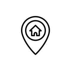 Obraz premium Address symbol icon vector isolated on white background . address icon vector. home location icon