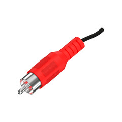 3D Conector RCA Red