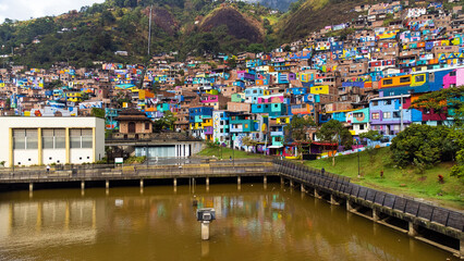 Medellin, Antioquia - Colombia. April 4, 2024. Constellations is a 14,819 square meter work of new urban art