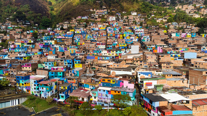Medellin, Antioquia - Colombia. April 4, 2024. Constellations, the largest mural in the city, located in the Manrique neighborhood © Luis Echeverri Urrea