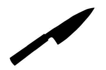 Obraz premium sword knife. Black silhouette. Front side view. Vector simple flat graphic illustration. Object isolated on white background. Isolate.