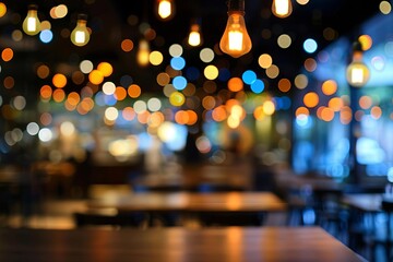 colorful blurred restaurant lights abstract bokeh background texture - obrazy, fototapety, plakaty