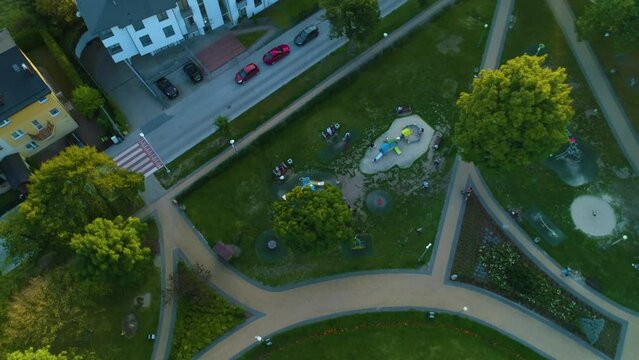 Playground Park Zelewskiego Rumia Plac Zabaw Sunset Aerial Poland