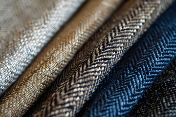 Close-up Texture of Oxford Cloth - Detailed Crosshatch Weave in Nuanced Colors - obrazy, fototapety, plakaty