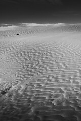 Close up view on sand waves created by wind in desert of Inner Mongolia, China