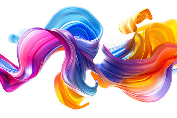Twisted abstract color patterns on transparent background.