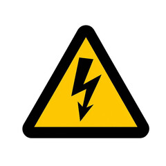 High voltage sign on a white and transparent background