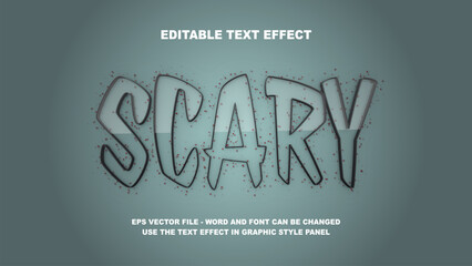 Editable Text Effect Scary 3D Vector Template