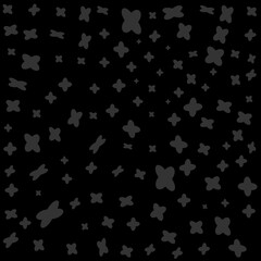 Abstract illustration, black background with geometric seamless pattern.