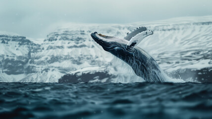 Obraz premium Humpback Whale Breaching