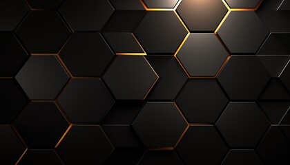 abstract background with gold and black hexagons