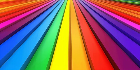 Vibrant spectrum of colorful parallel lines transitioning through rainbow hues, concept for diversity, creativity, and unity.