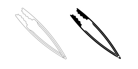 tongs icon set isolated on white background