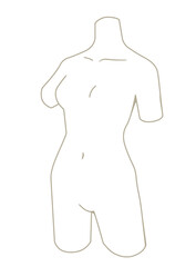 女性のトルソーのシンプルなイラスト