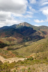 Mountains around Hierve el Agua in San Lorenzo Albarradas,  Oaxaca, Mexico - obrazy, fototapety, plakaty