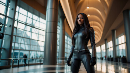 African American Leather Cosplay Hero