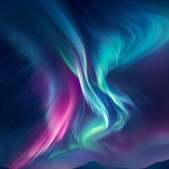 Fototapeta na wymiar Magenta Cyan Northern Lights Aurora
