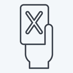 Icon Red Card. related to Football symbol. line style. simple design illustration