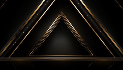 gold triangle line frame in the dark